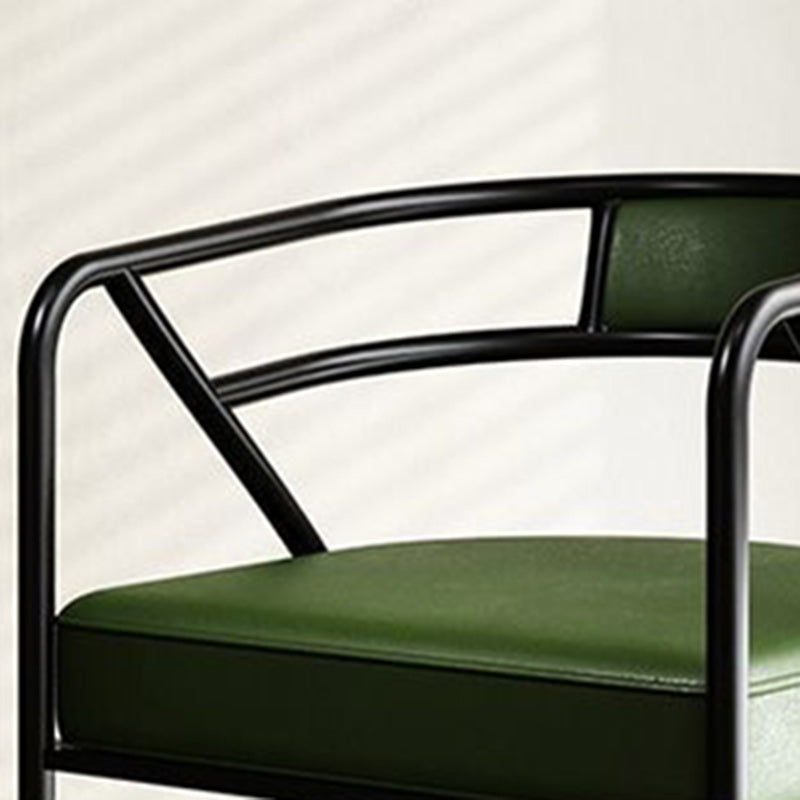 Industrial Suede Leather Curved Dining Chair — Gold Frame / Black - Suede