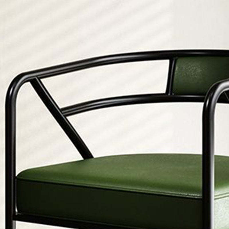 Industrial Suede Leather Curved Dining Chair — Gold Frame / Black - Suede