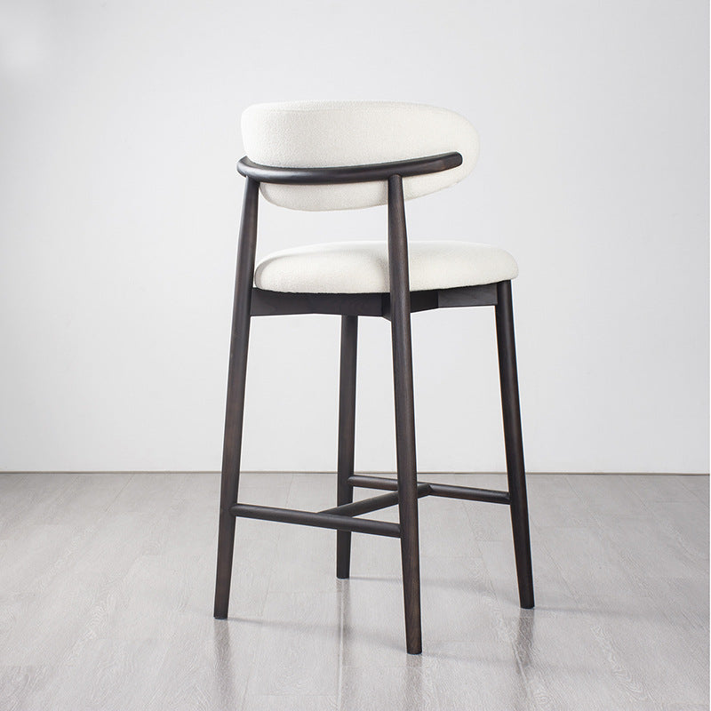 Minimalist Upholstered Velvet Wood Bar Stool