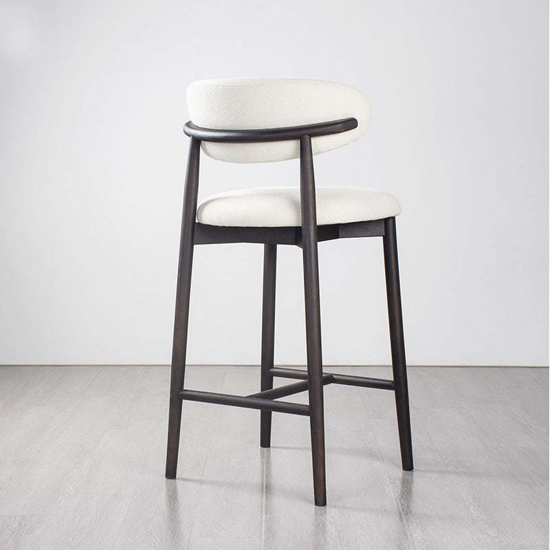 Minimalist Upholstered Velvet Wood Bar Stool