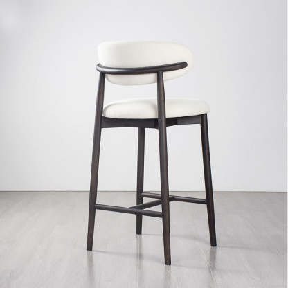 Minimalist Upholstered Velvet Wood Bar Stool