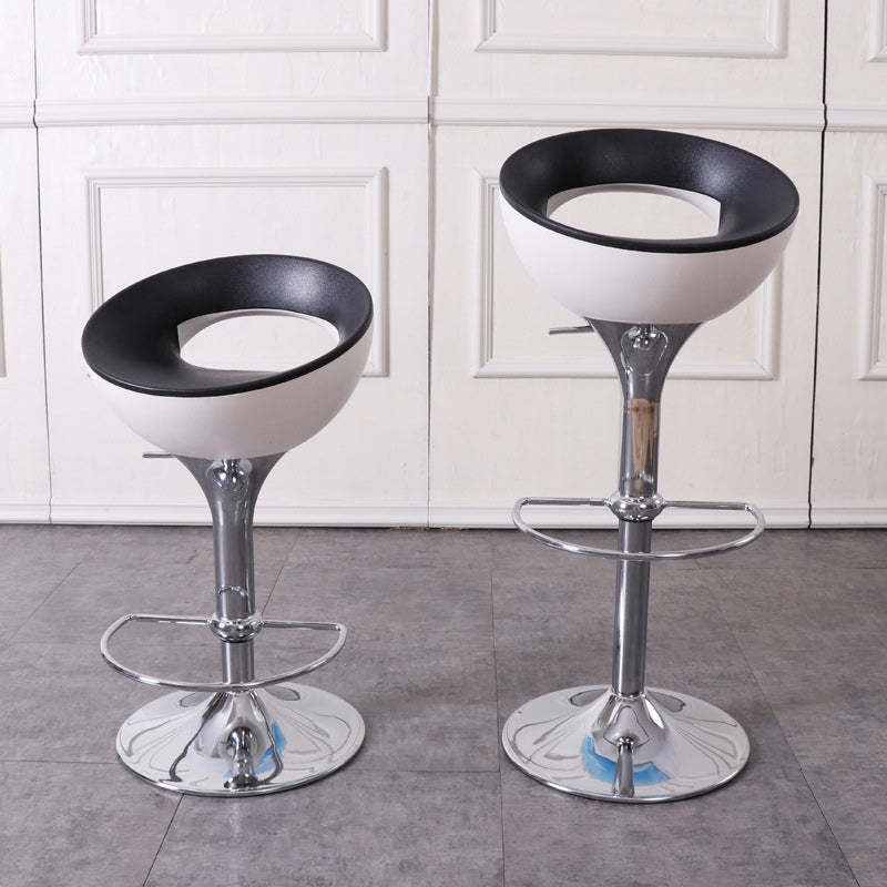 Modern Round Iron Swivel Bar Stool — Red