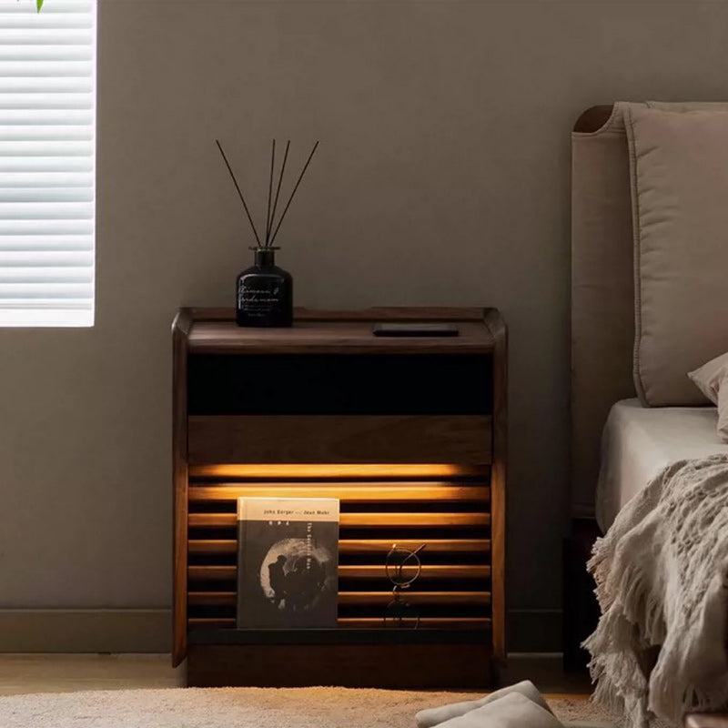 Nordic Rectangular Wood 2-Drawer Nightstand