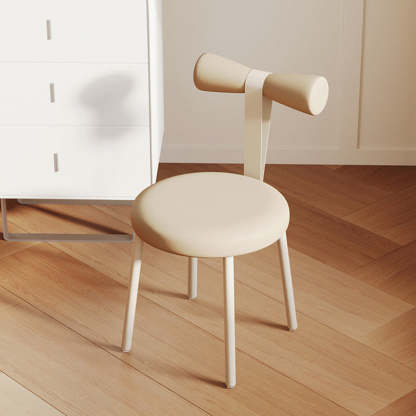 Art Deco Cream Candy Fabric Vanity Stool
