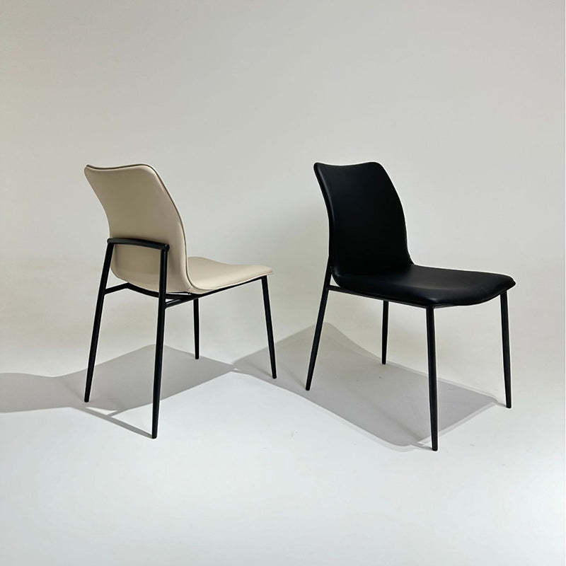 Minimalist Leather Steel Dining Chair