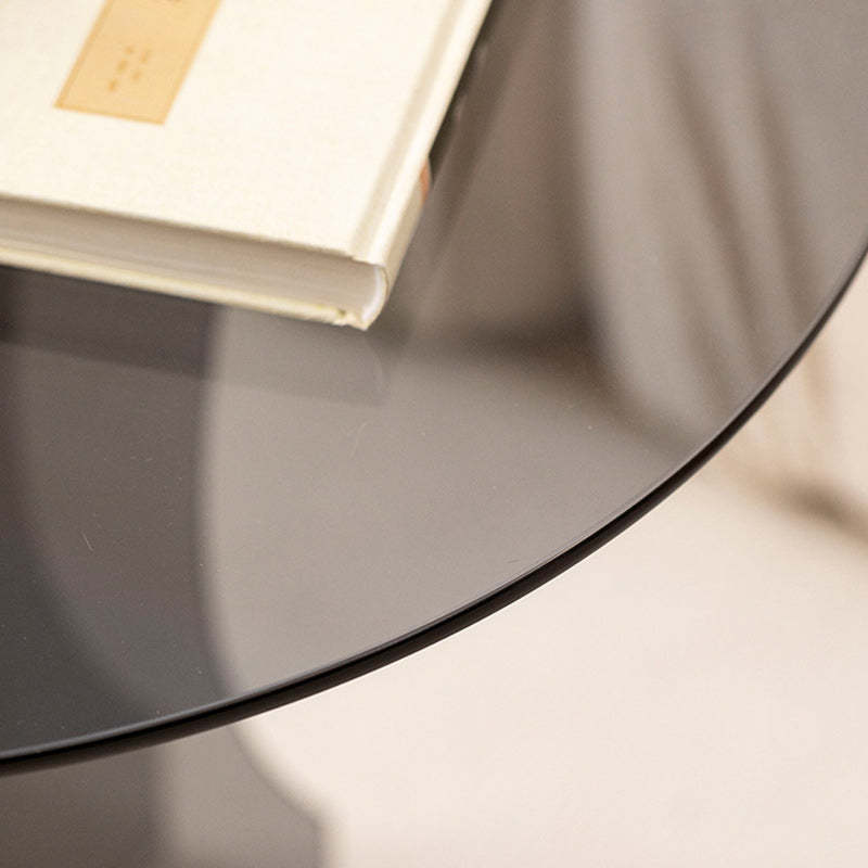 Minimalist Glass Solid Wood Coffee Table — Clear