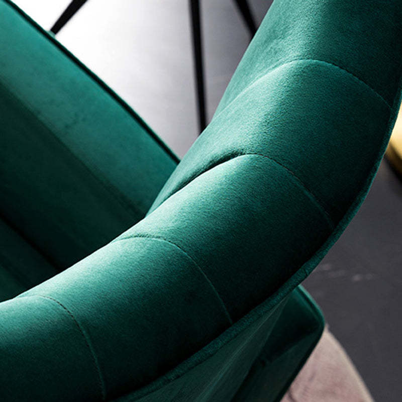 Modern Trapezoidal Velvet Wood Accent Chair