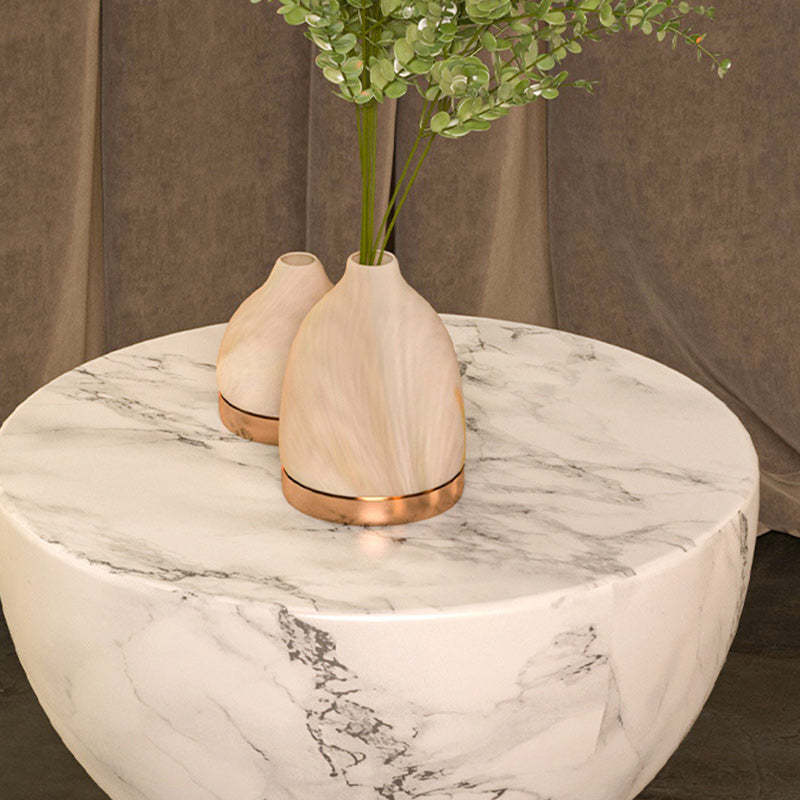 Minimalist Marble Magnesium Oxide End Table