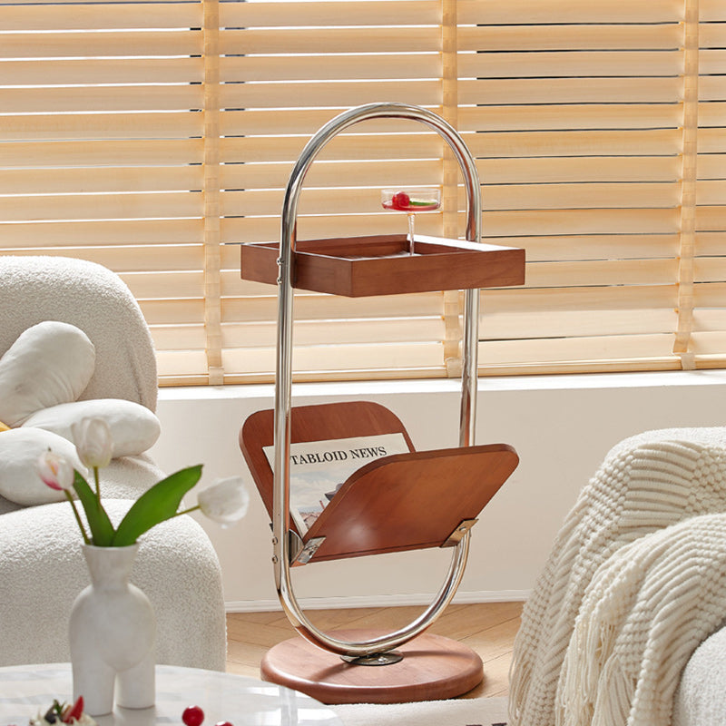Traditional stainless wood steel wood metal end & side tables