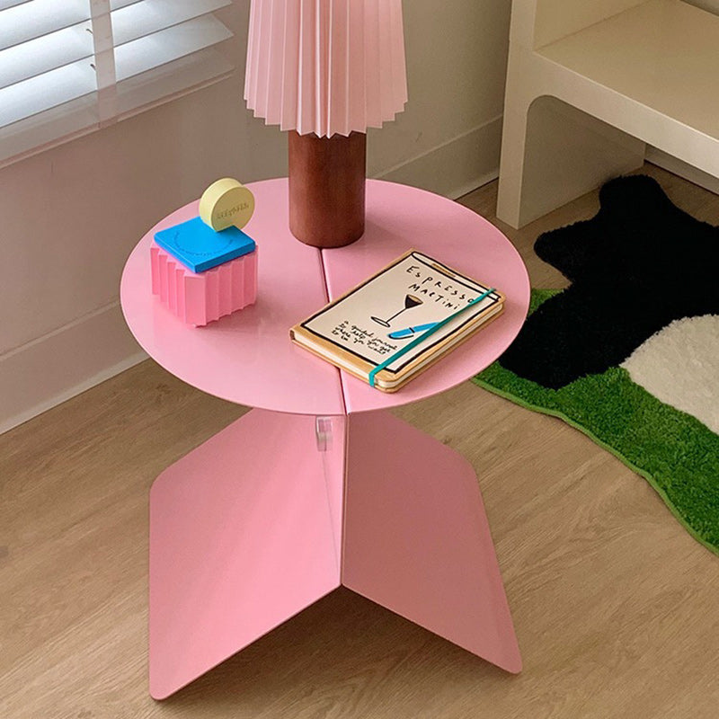 Contemporary Round Metal End Table