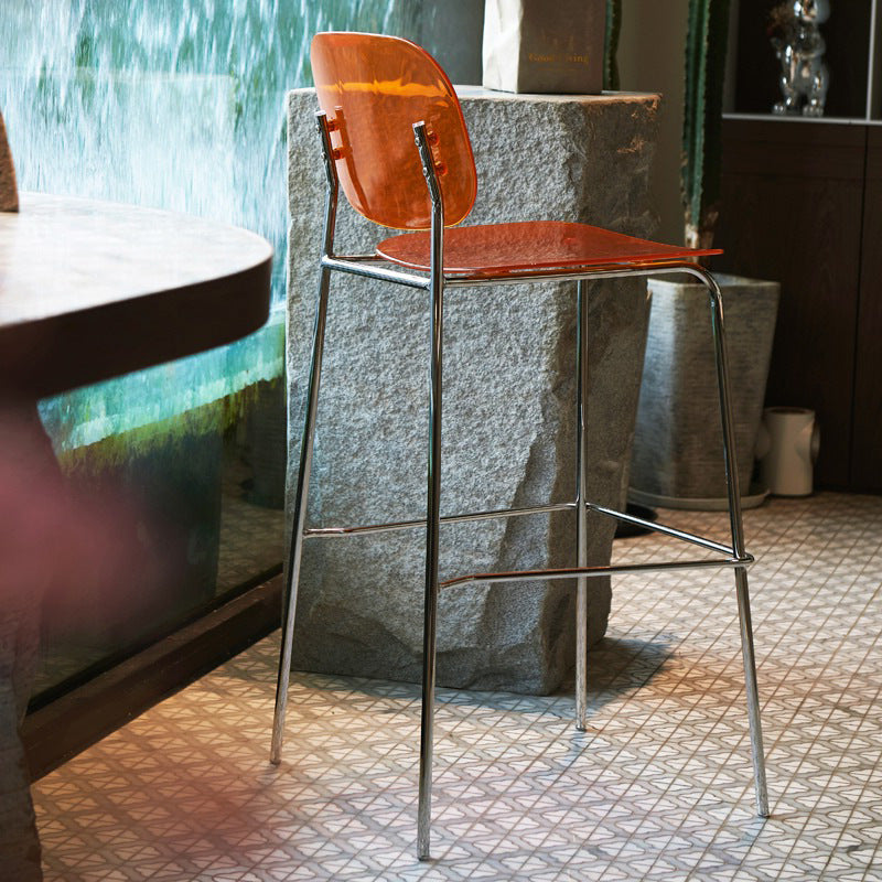 Minimalist Square Iron Acrylic Bar Stool