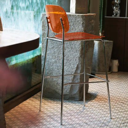 Minimalist Square Iron Acrylic Bar Stool