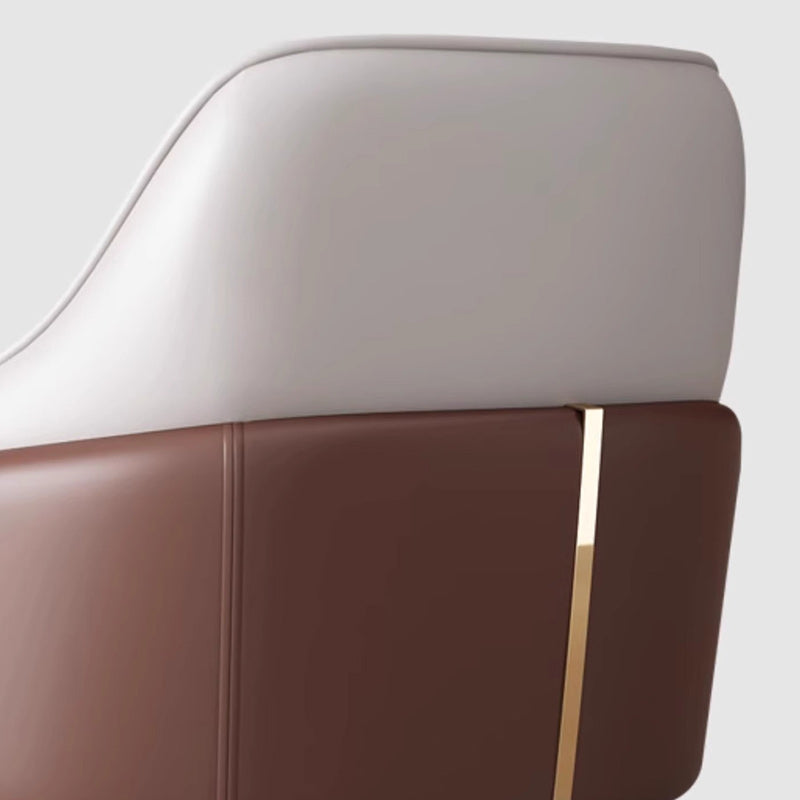 Modern Bent Leather Metal Dining Chair