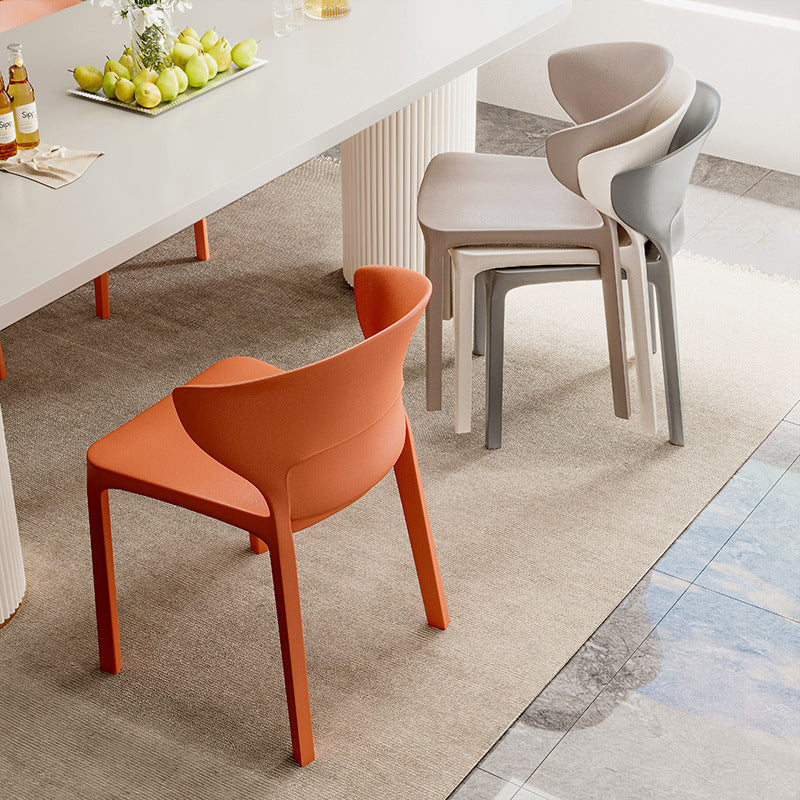 Scandinavian Velvet Ergonomic Stackable Dining Chair — No Cushion / Pink