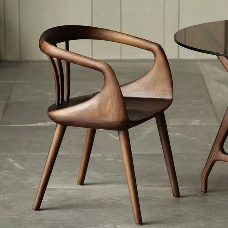 Scandinavian Curved Wood Dining Chair
