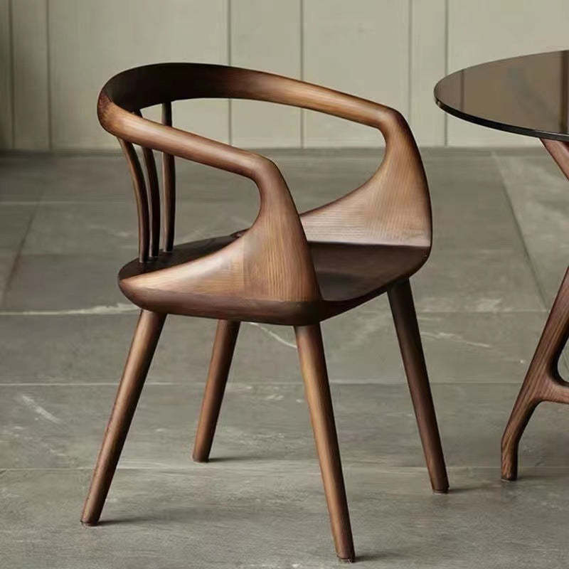 Scandinavian Curved Wood Dining Chair
