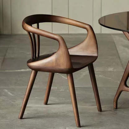 Scandinavian Curved Wood Dining Chair