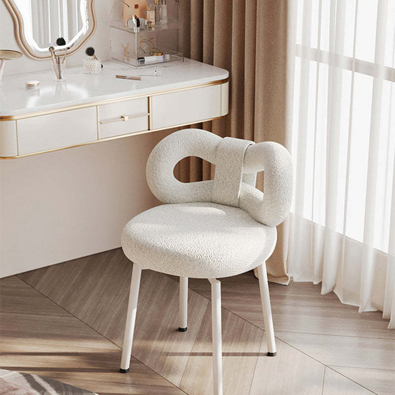 Contemporary Bow Lambswool Iron Vanity Stool