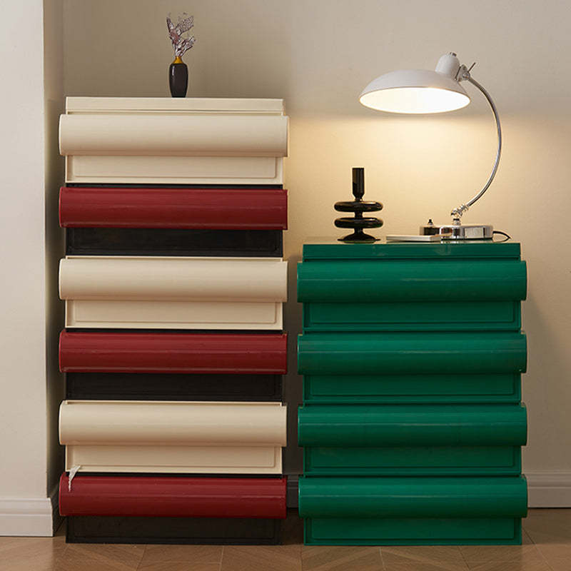 Scandinavian Cubic Movable Nightstand 2/3/4-Drawer — 2 / Green