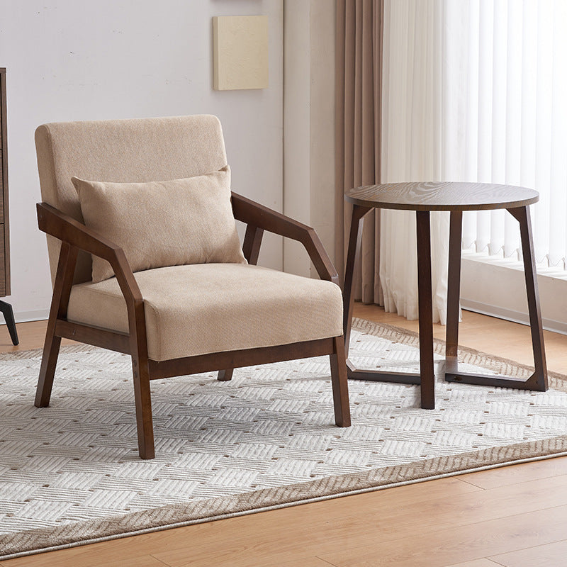 Scandinavian Fabric Wood Accent Chair