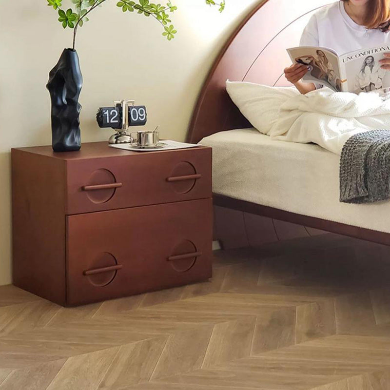 Nordic Solid Wood 2-Drawer Nightstand
