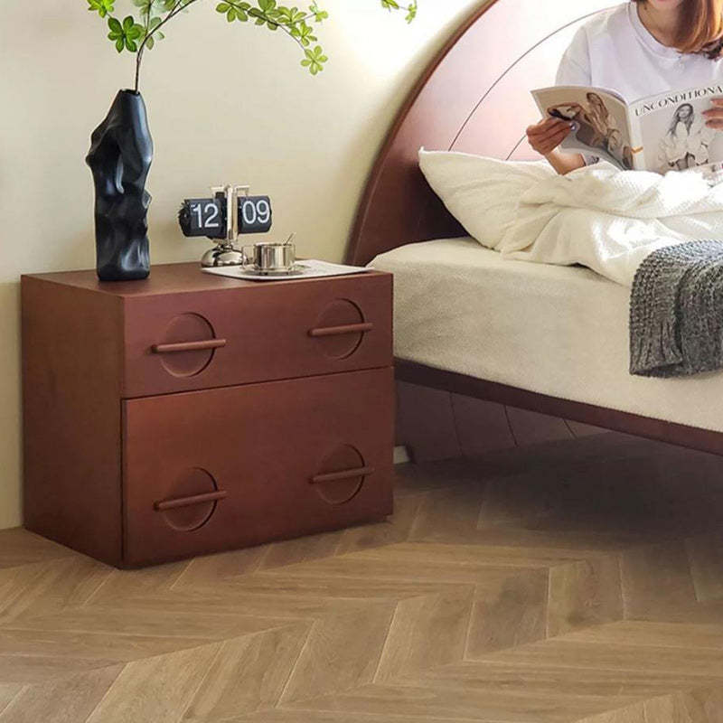Nordic Solid Wood 2-Drawer Nightstand
