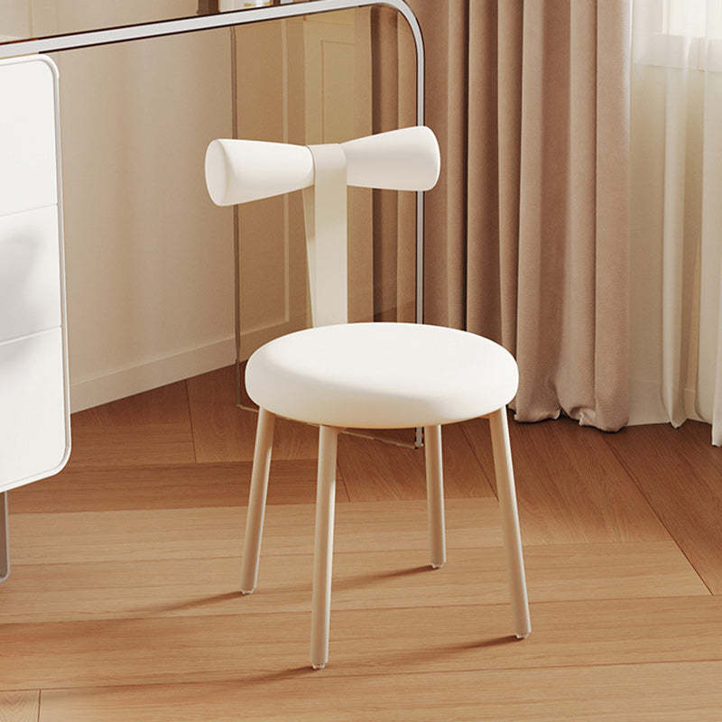 Art Deco Cream Candy Fabric Vanity Stool