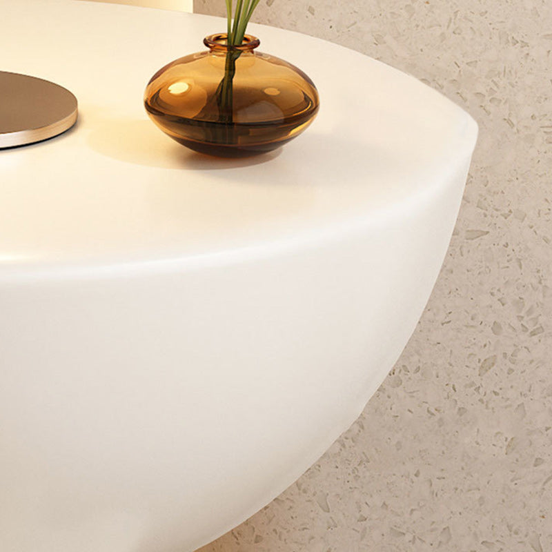 Minimalist Round End Table — Beige