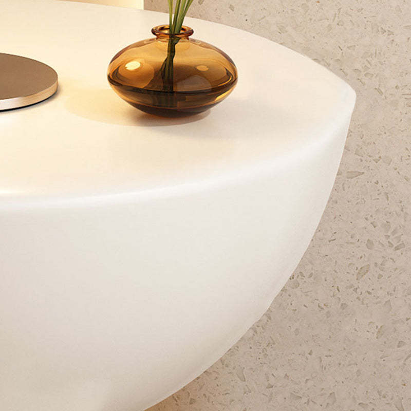Minimalist Round End Table — Beige