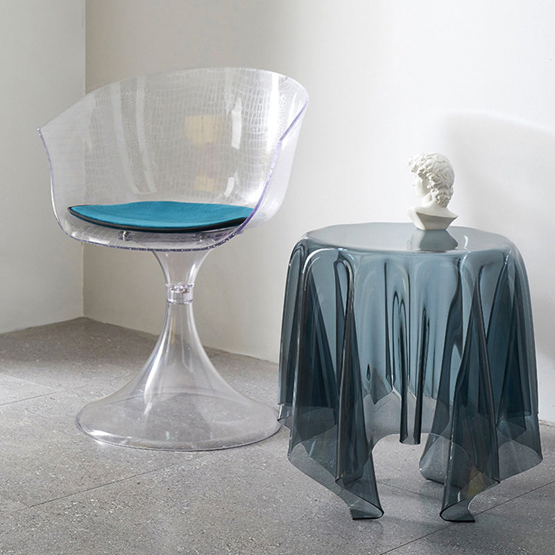 Scandinavian Round Tablecloth Acrylic End Table — Transparent