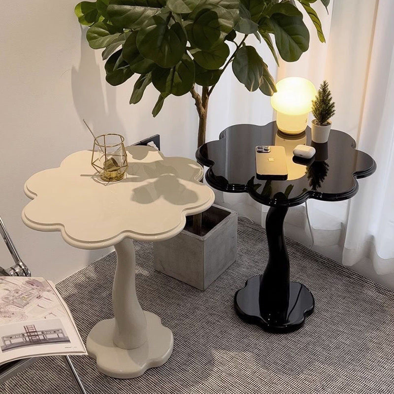 Scandinavian Petal Glass Steel End Table