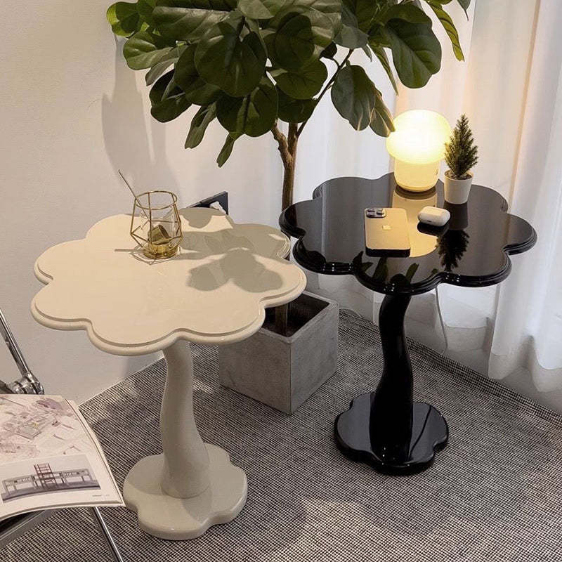 Scandinavian Petal Glass Steel End Table