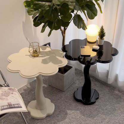 Scandinavian Petal Glass Steel End Table