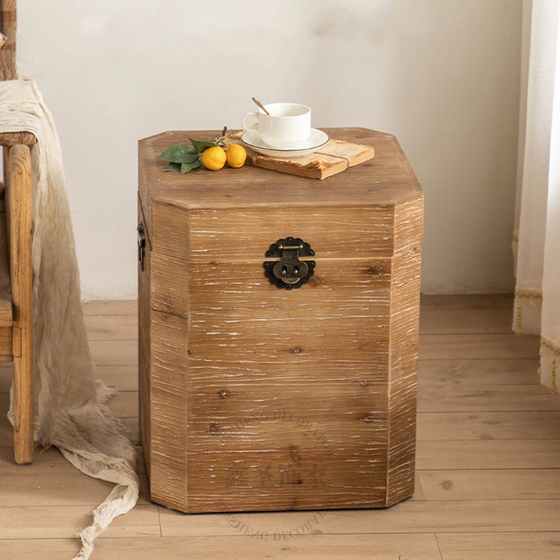 Vintage Rectangular Wood End Table