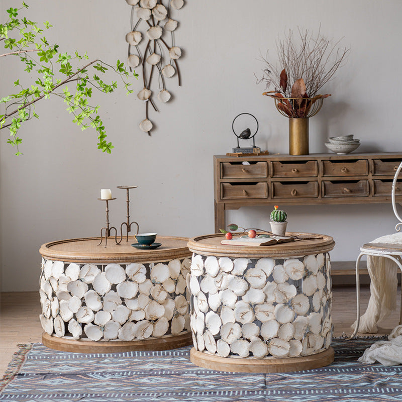 Modern Art Deco Petals Wood Coffee Table