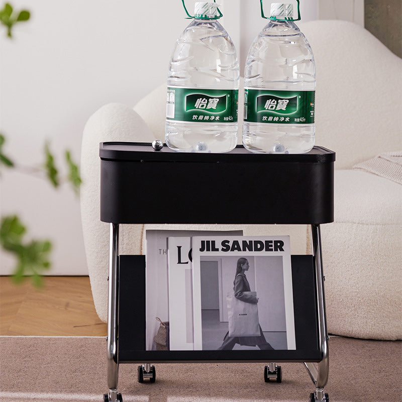 Contemporary Steel 1-Drawer Side Table