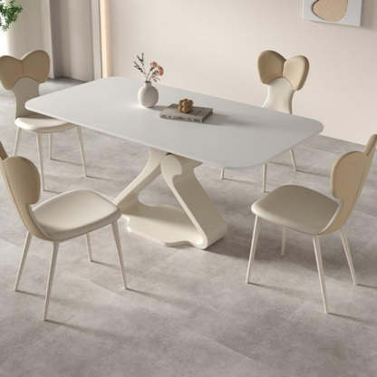 Nordic Leather Steel Bow Tie Dining Chair