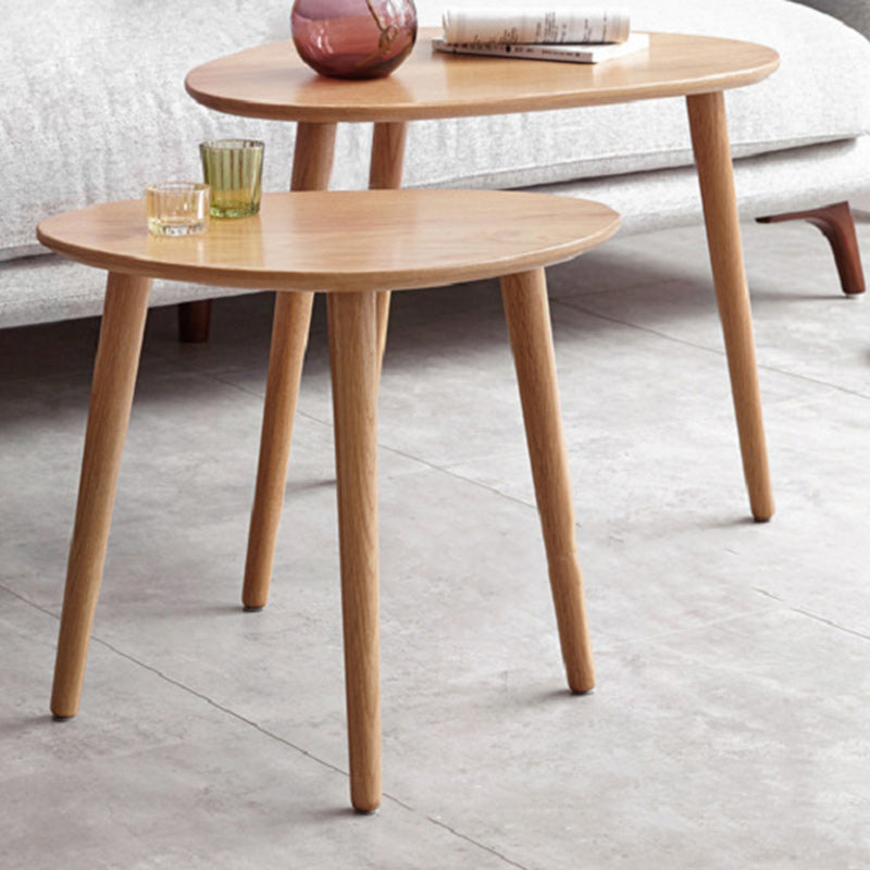 Japanese Oval Wood Side Table