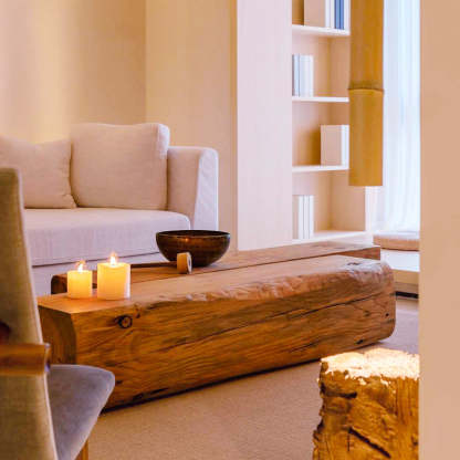 Japanese Long Wood End Table
