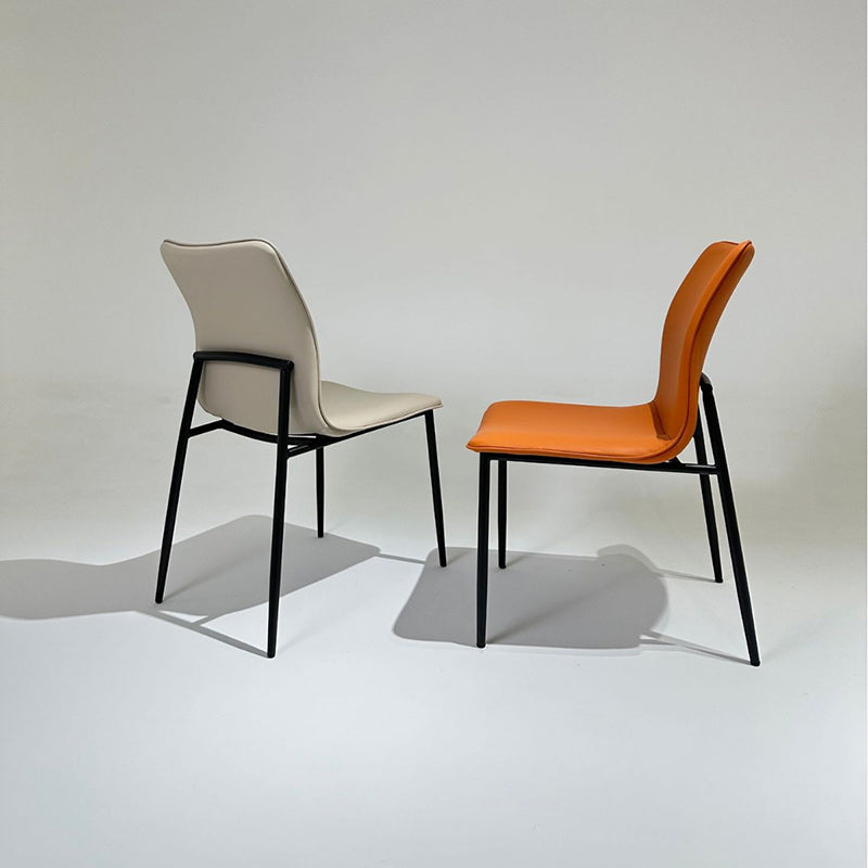 Minimalist Leather Steel Dining Chair