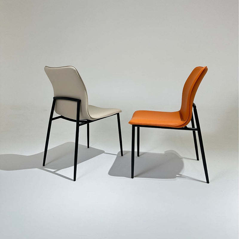 Minimalist Leather Steel Dining Chair