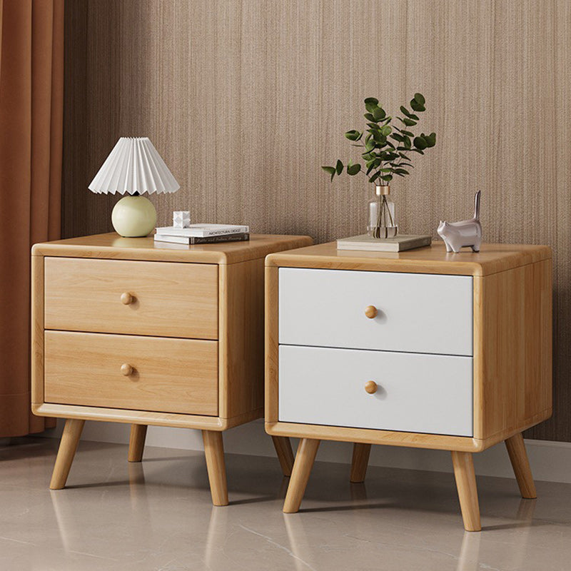 Minimalist Rubberwood Solid Wood Nightstand