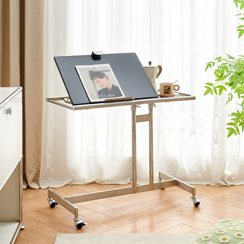 Scandinavian Wood Iron Rectangular End Table 1-Tier