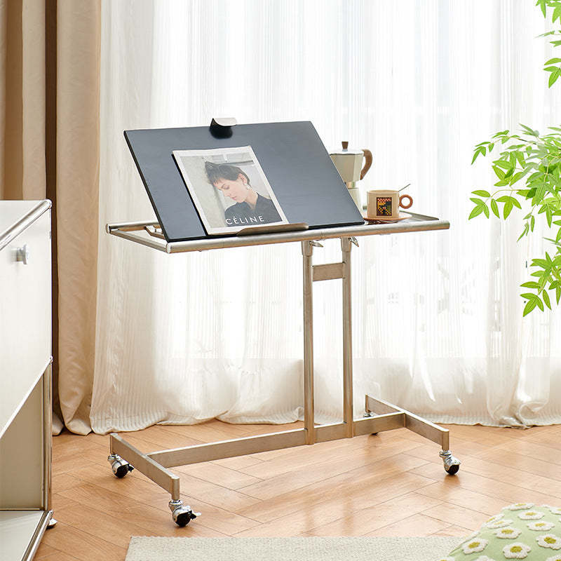 Scandinavian Wood Iron Rectangular End Table 1-Tier