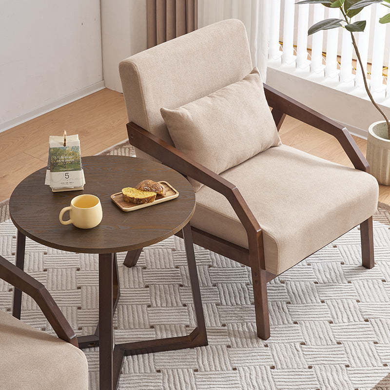 Scandinavian Fabric Wood Accent Chair