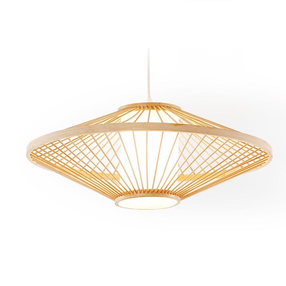 Circular Quasi-Pyramid Black Bamboo Pendant