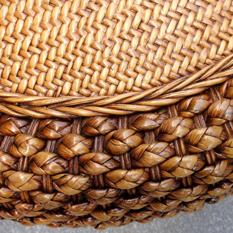 Vintage Orb Curved Bamboo Rattan Chair — Original Wood Color