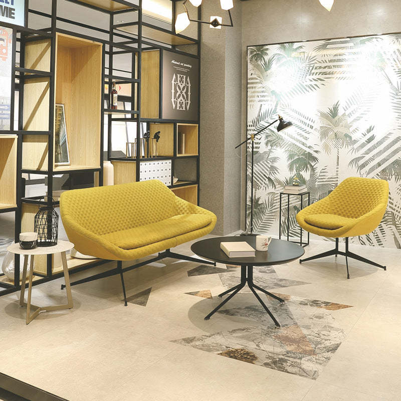 Minimalist Fabric Arc Accent Lounge Chair