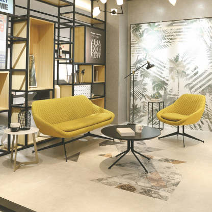 Minimalist Fabric Arc Accent Lounge Chair