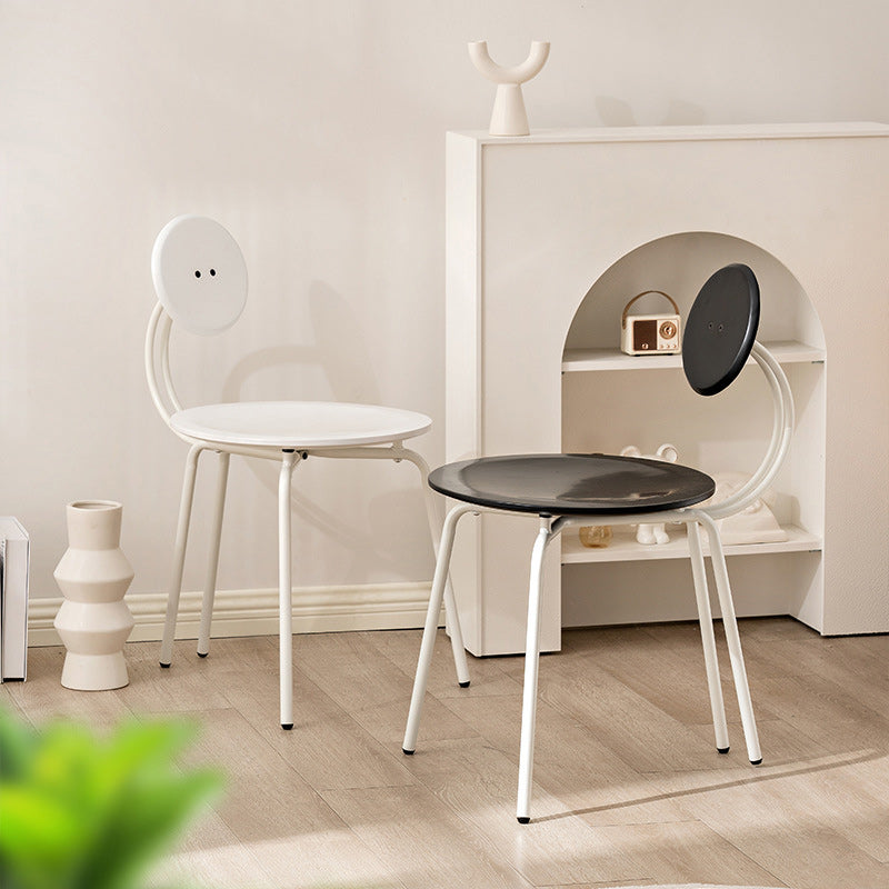 Vintage Round Rubberwood Steel Vanity Stool